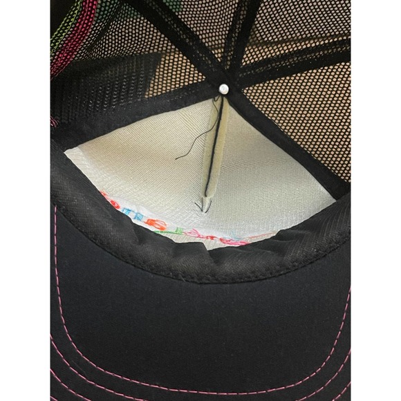 Vintage Marine Land Canada‎ Trucker Hat Cap Snapback Mesh Black 3 Stripe Rope - Picture 7 of 7